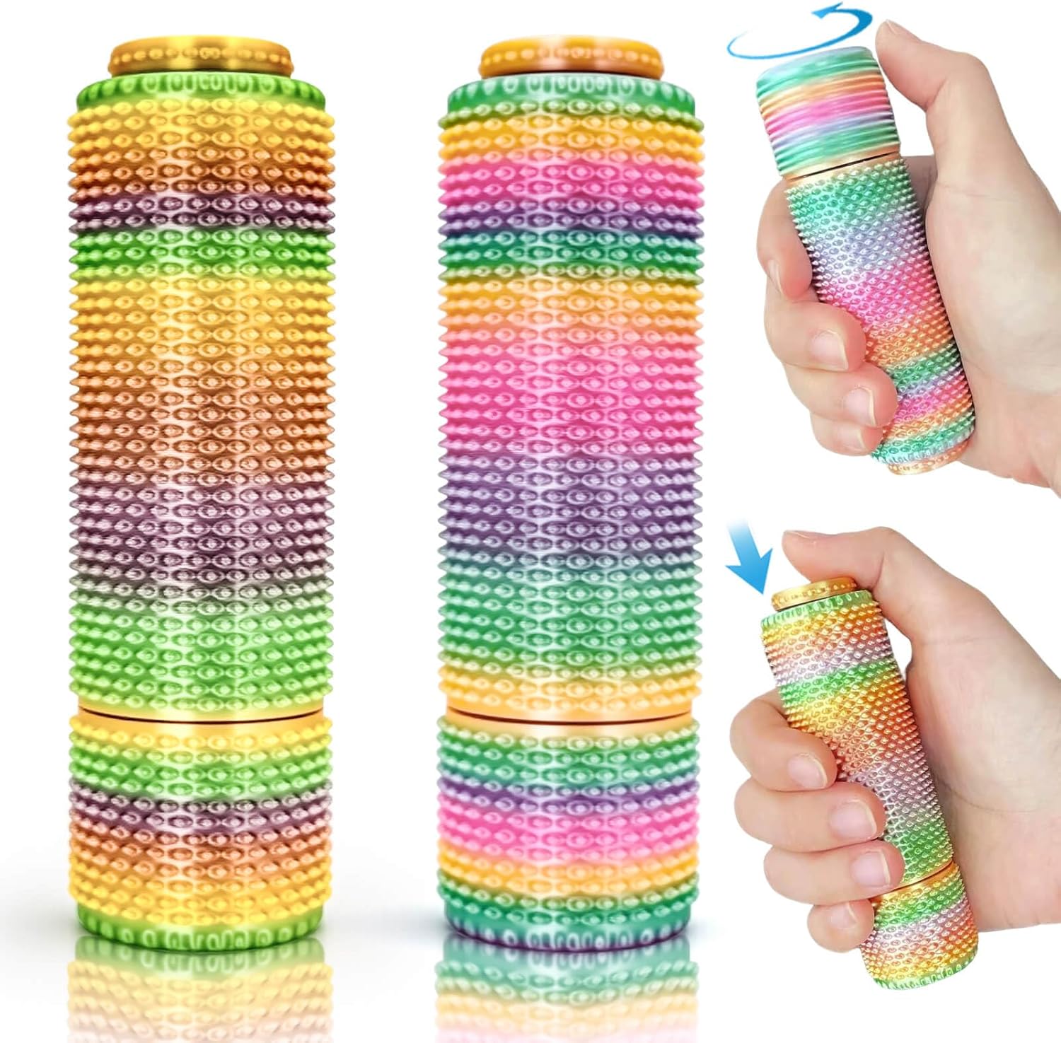 Fidget Toys Adults - Little Ouchies Pain Stim Fidget - 3D Printed Spiky Grippie Stim Toy, Anxiety Relief, Sensory Toy for Stress Relief & Focus, Office Desk Toys Novelty Gifts for Adults Teens (2PCS)