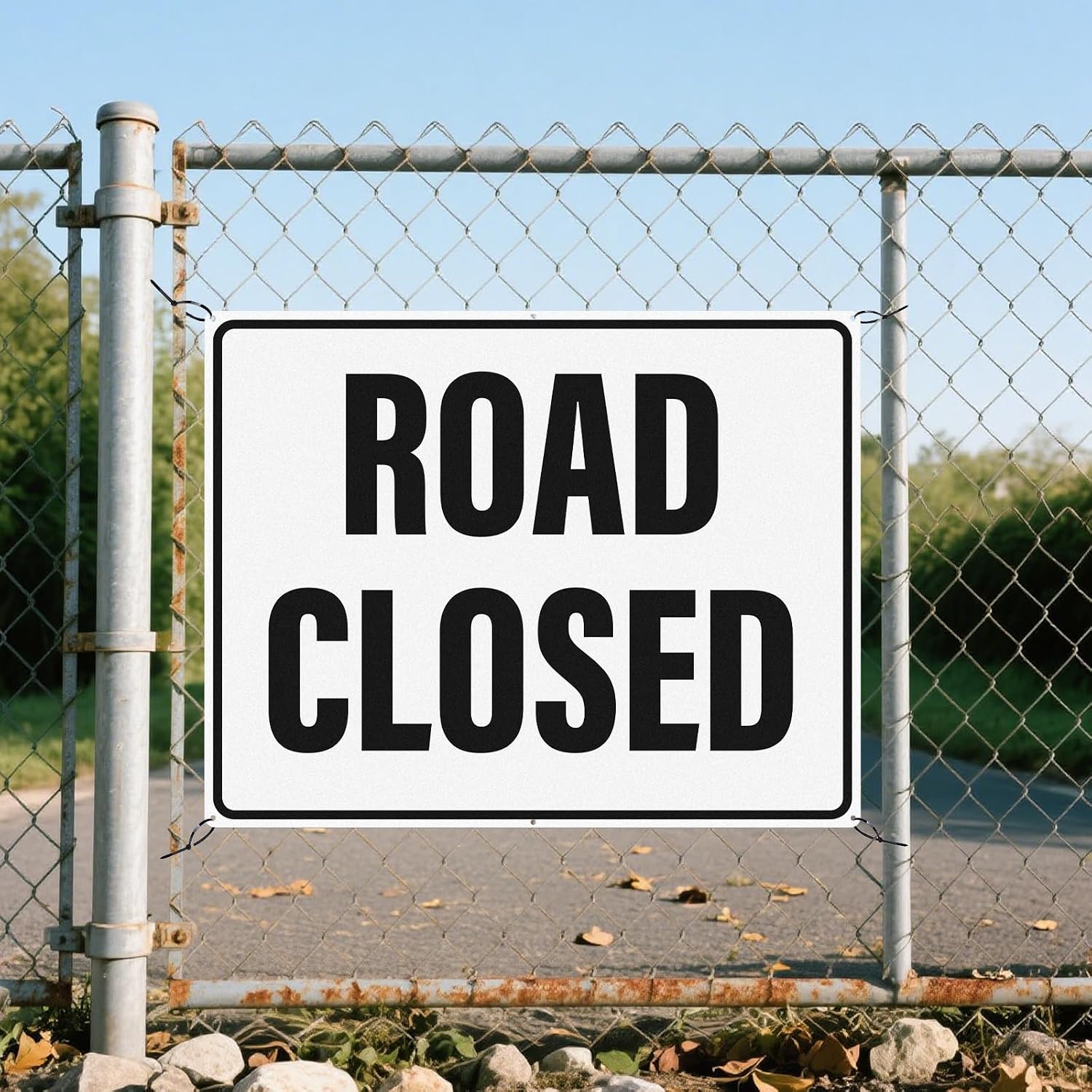 Large Road Closed Sign 24 x 30 Inch Reflective Aluminum Traffic Safety Sign Rust-Free Waterproof Fade-Resistant Road Construction Warning Signs for Streets Work Zones Parking Lots