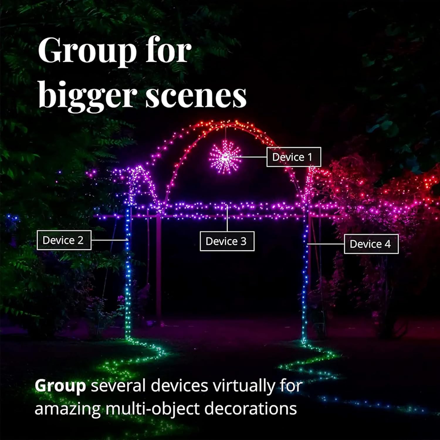 Twinkly Spritzer TWB200STP-WUS App-Controlled LED Lights Spritzer with 200 RGB (16 Million Colors) LEDs. 16 inches Diameter. White Wire. Indoor and Outdoor Smart Lighting Decoration