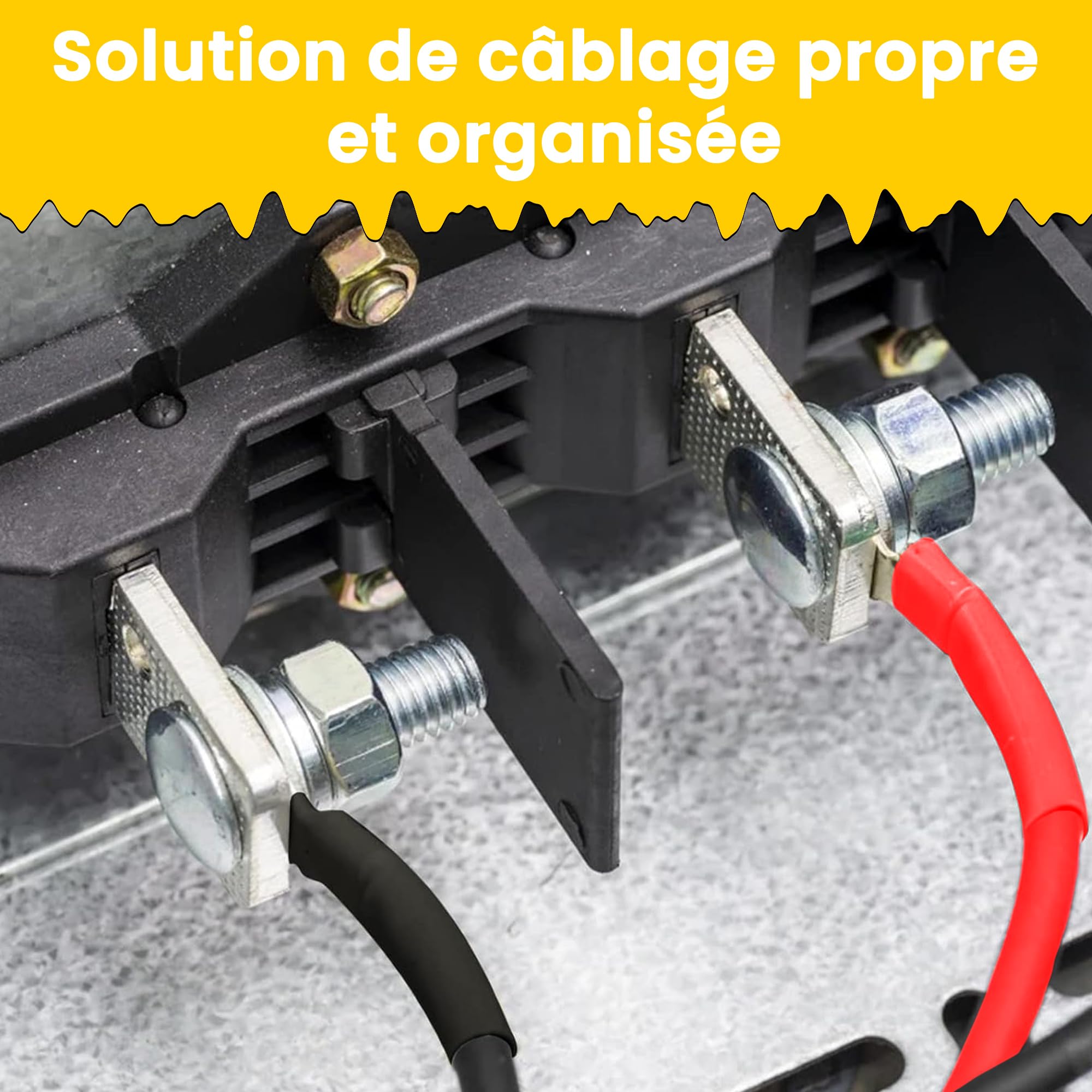 Offgridtec Câble De Batterie 1m 50 mm² Œillets M8 des Deux Côtés, Résistant À l'huile, Au Froid Et Aux UV, pour Appareils avec Borne À Vis M8, Idéal pour Les Contrôleurs De Charge, Rouge/Noir