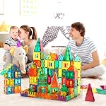 Tuiles magnétiques, 110PCS Ensemble de construction d'aimants, blocs de construction magnétiques, construction STEM Jouets pour les enfants, Cadeau pour les garçons filles