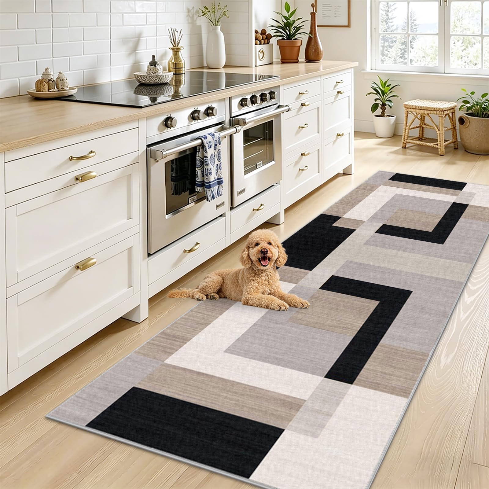 Voxirum Carpet Runners for Hallway Non-Slip Washable Floor Carpet for Kitchen Runner Rug for Entryway Hallway Hall Runner Low Pile Area Rug Narrow Rug Runner for Hallway Kitchen Bedroom 100 x 450cm