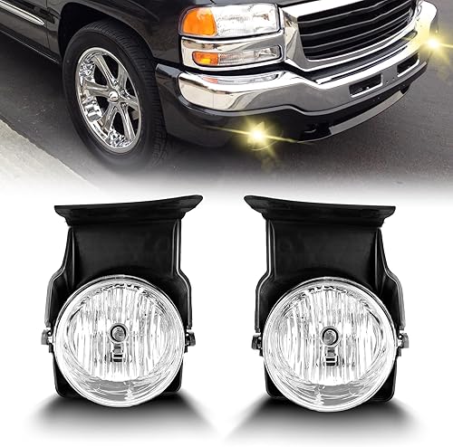 Luces antiniebla compatibles con 2003 2004 2005 2006 GMC Sierra 1500 2500 3500, lámparas antiniebla de lente transparente izquierda+lado derecho