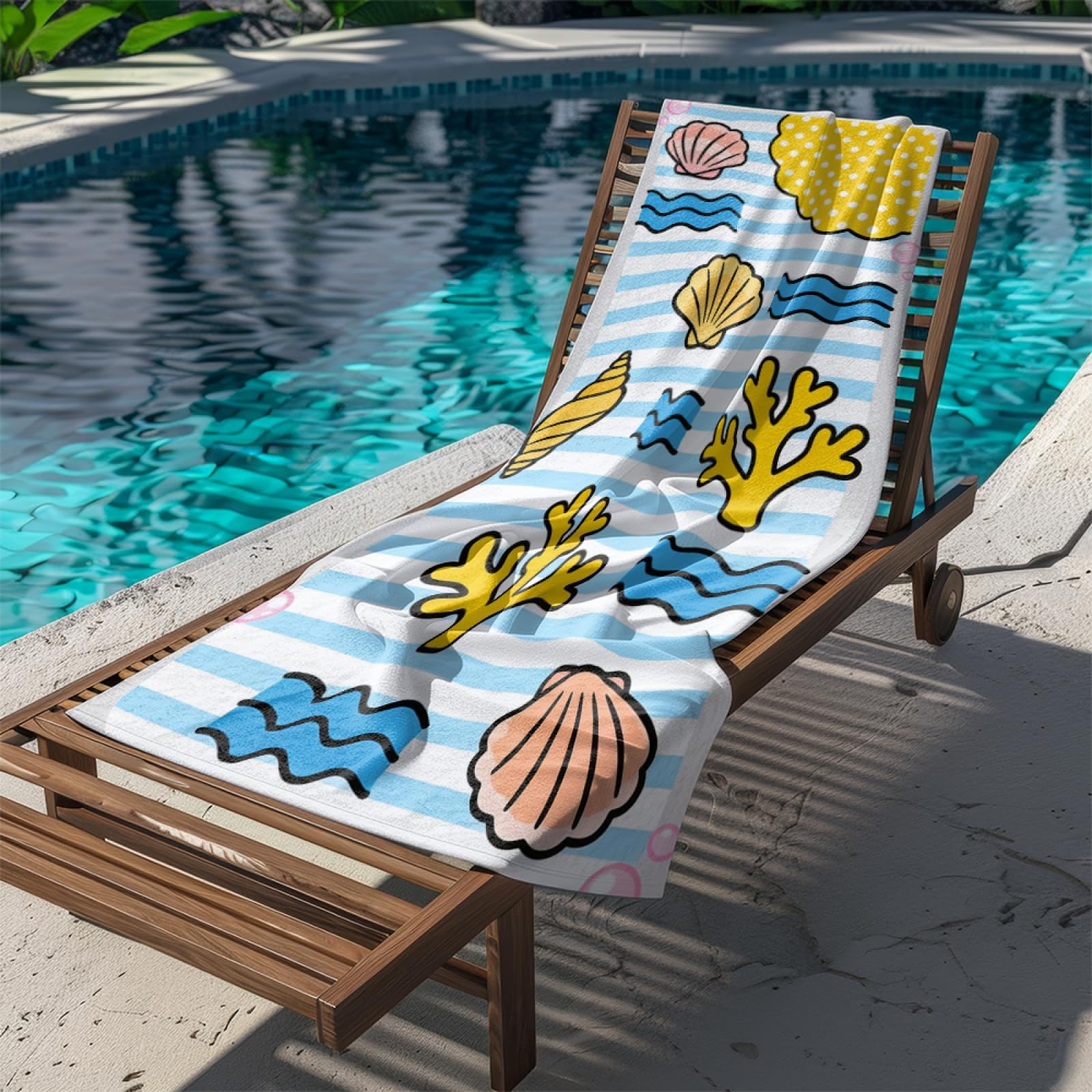 Fouta PlageBlue Waves Rose Octopus Medusée Modèle Surdimensionné avec Diverses Tailles, Respirante et Portable, Parfaite pour Voyages Sorties Piscine et Usage Extérieur Quotidien 90x160 cm