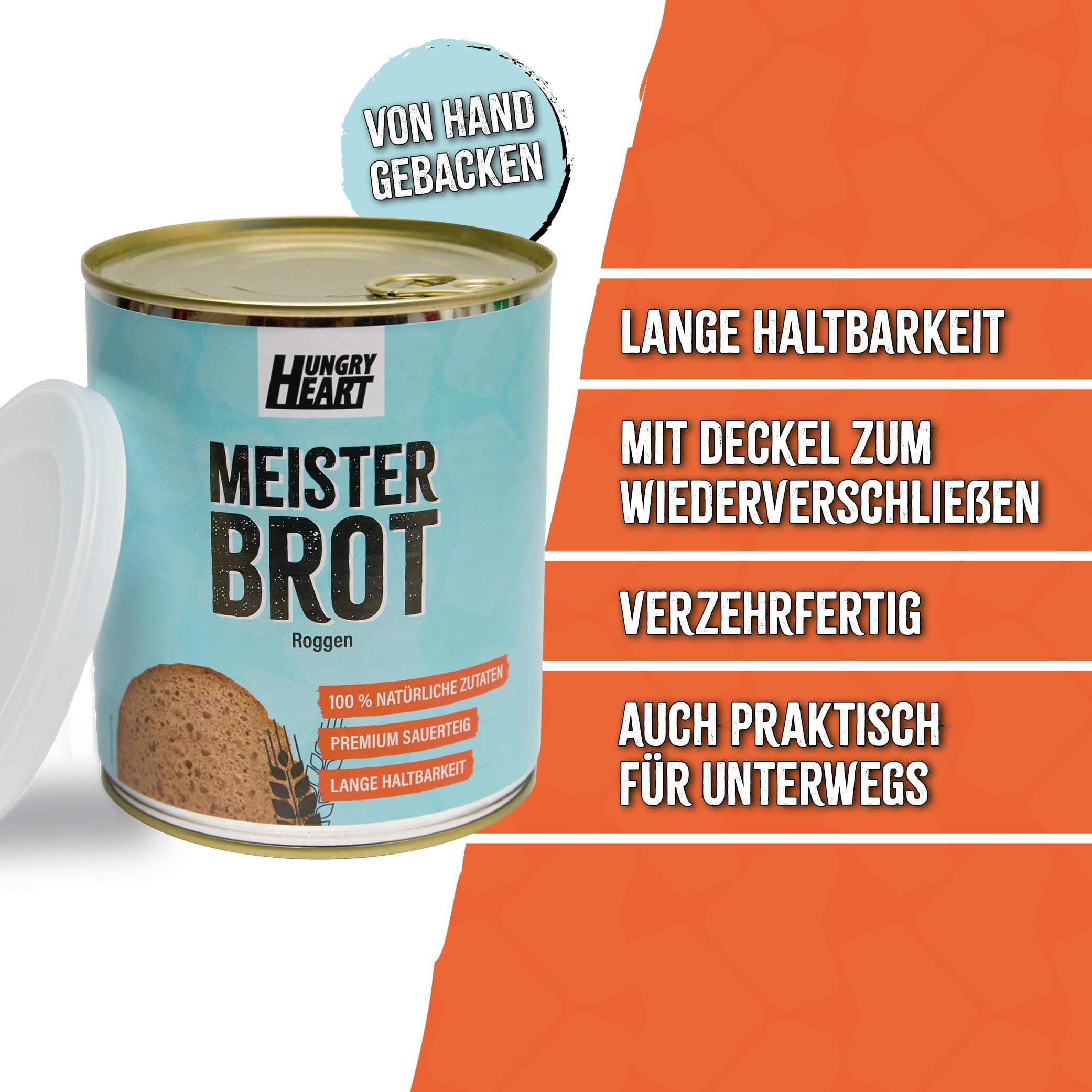 Notfall Hamster Kauf Brot Reserve - Frisches Kürbiskernbrot 1 x 480gr & Frisches Roggenbrot 1 x 300gr | Glutenfreies Toast Brot mit 100% Natürlichen Zutaten | 4 Jahre haltbar | Snack Dosenbrot