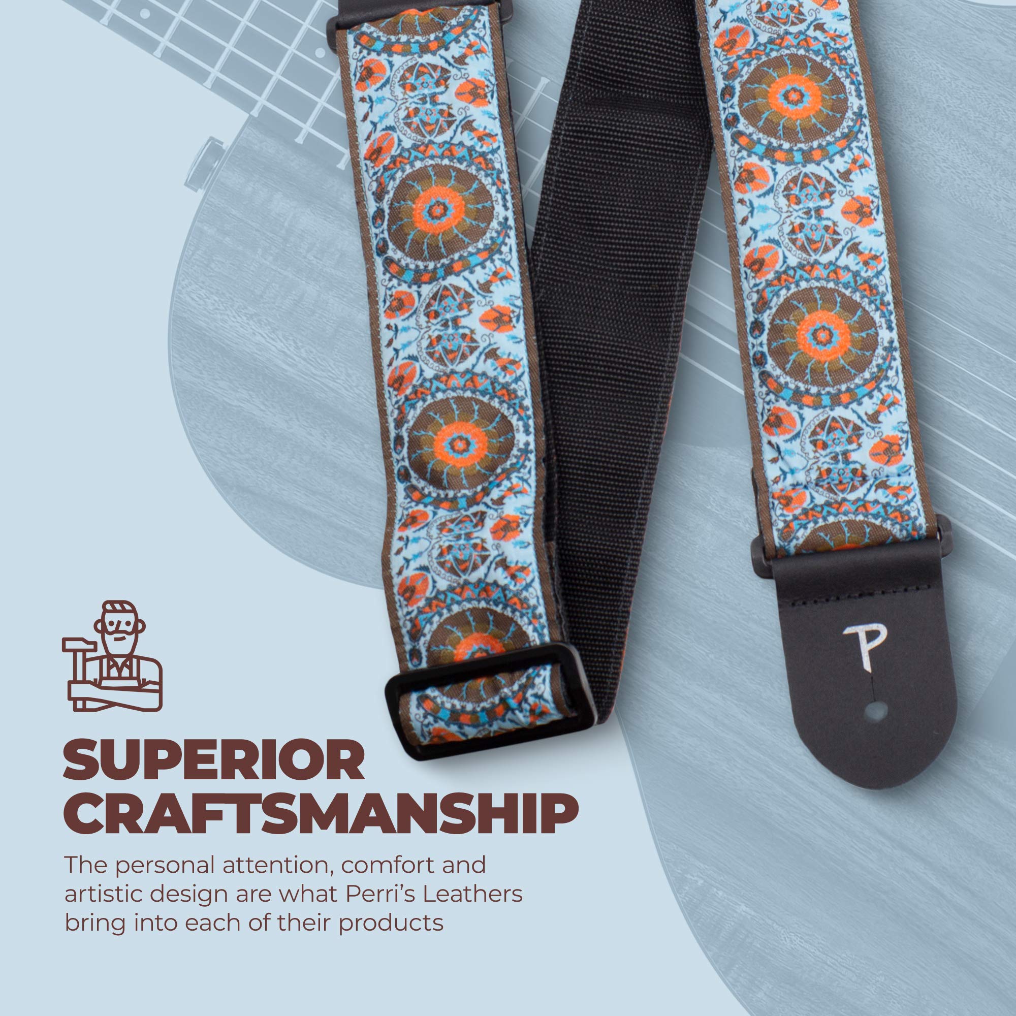 Cinghia Per Chitarra Perri's Leathers – Viola Con Stelle – Modello Purple STARS