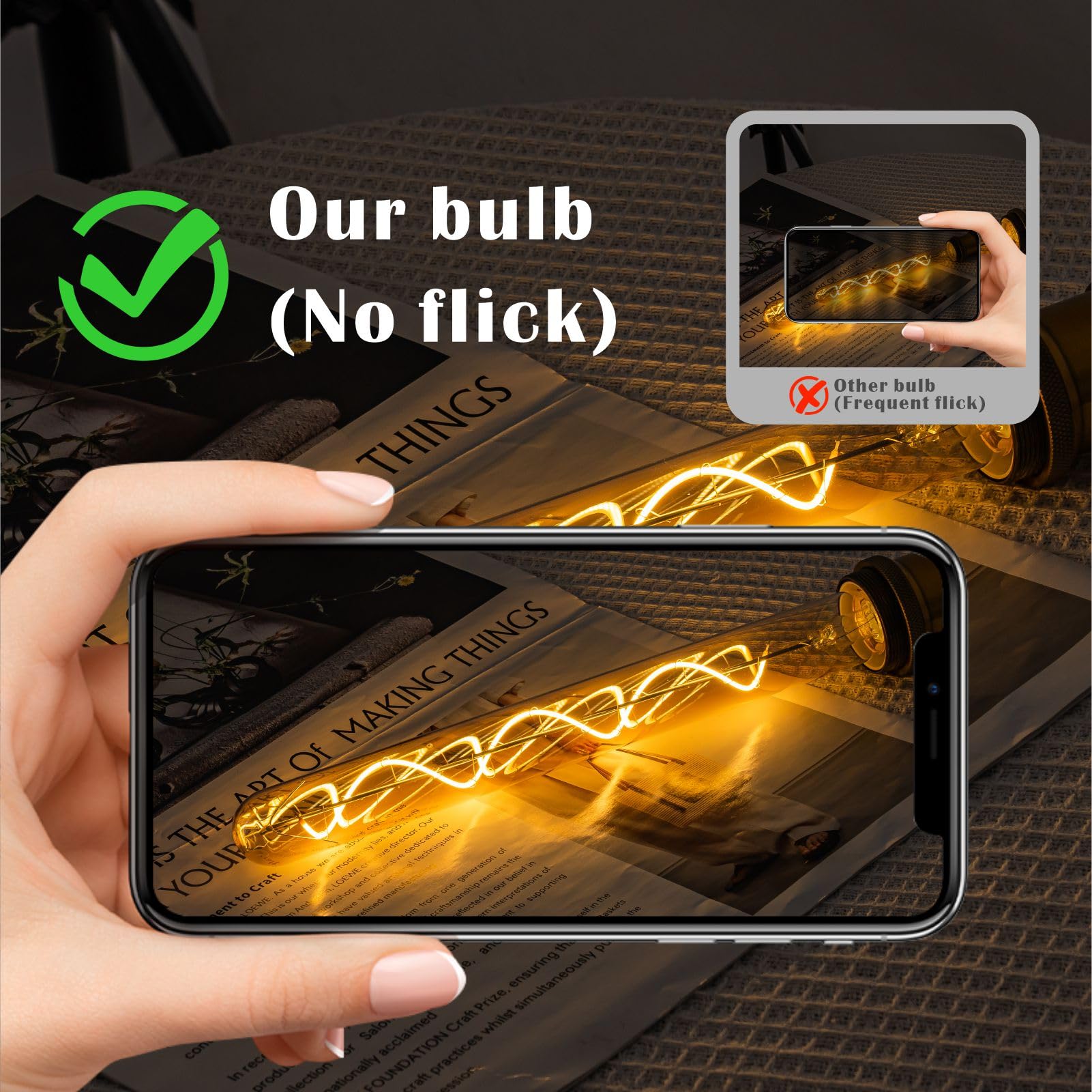 11 8 Inch Long Tubular Light Bulb Dimmable LED Edison Light Bulbs 5W T30 Vintage LED Bulbs 2700K — view 5