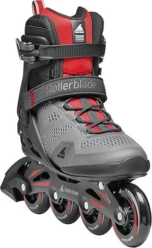 Miniatura 4 de Rollerblade Macroblade 84 Patines en línea para hombre, color gris oscuro y rojo, patines en línea de rendimiento