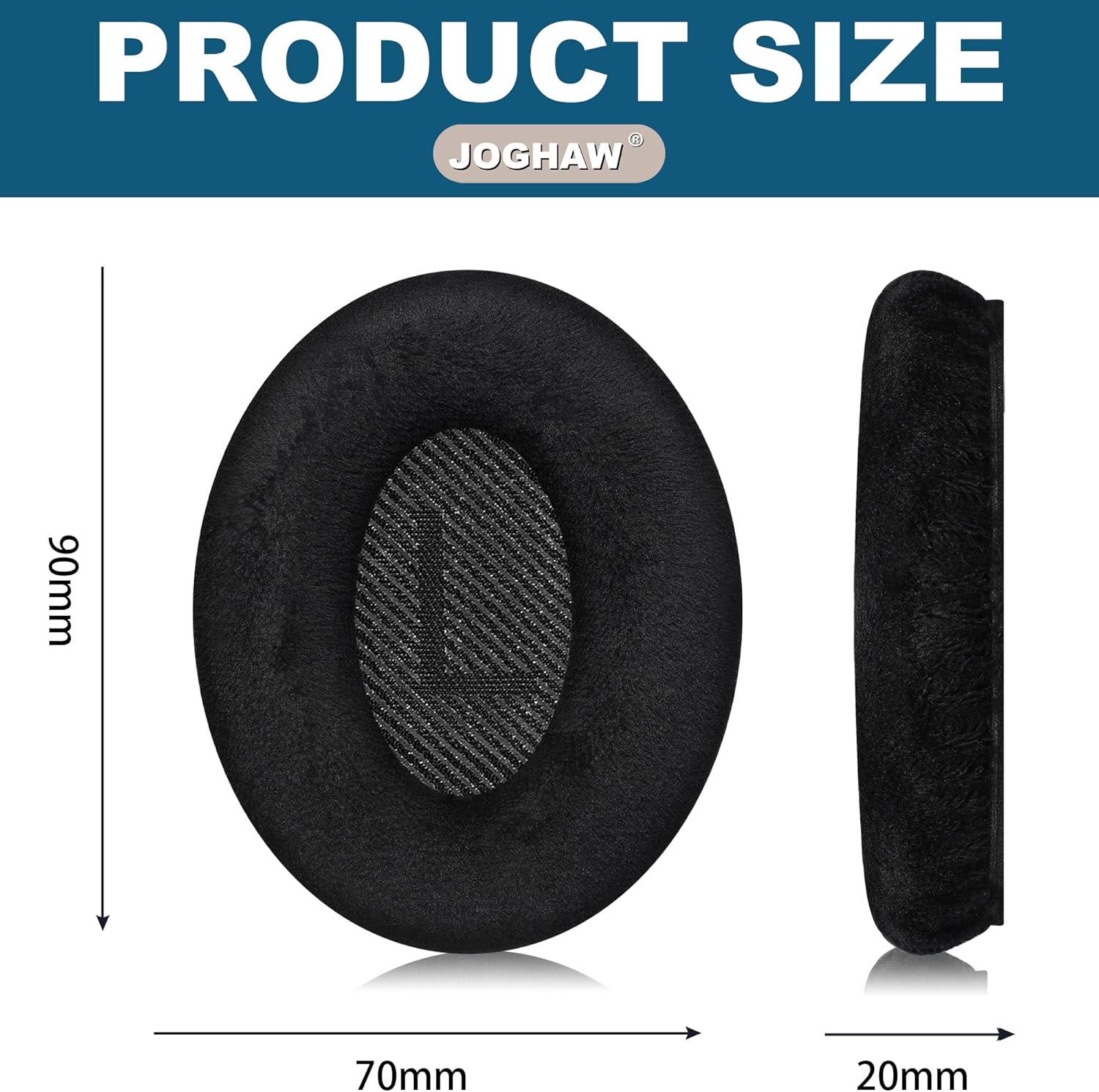 Soft Velour Ear Pads, Replacement Ear Pads for Bose Quiet Comfort QC35 Headphones, with Softer Memory Foam and Durability, with Good Audio Quality - Image 5