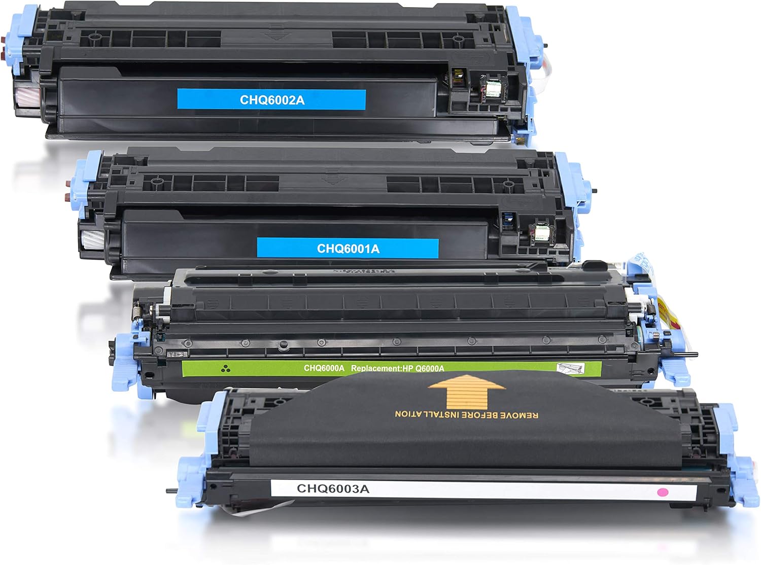 Compatible Toner Cartridge Replacement for HP 124A / Q6000A / Q6001A / Q6002A / Q6003A (C,M,Y,K,4 Pack)
