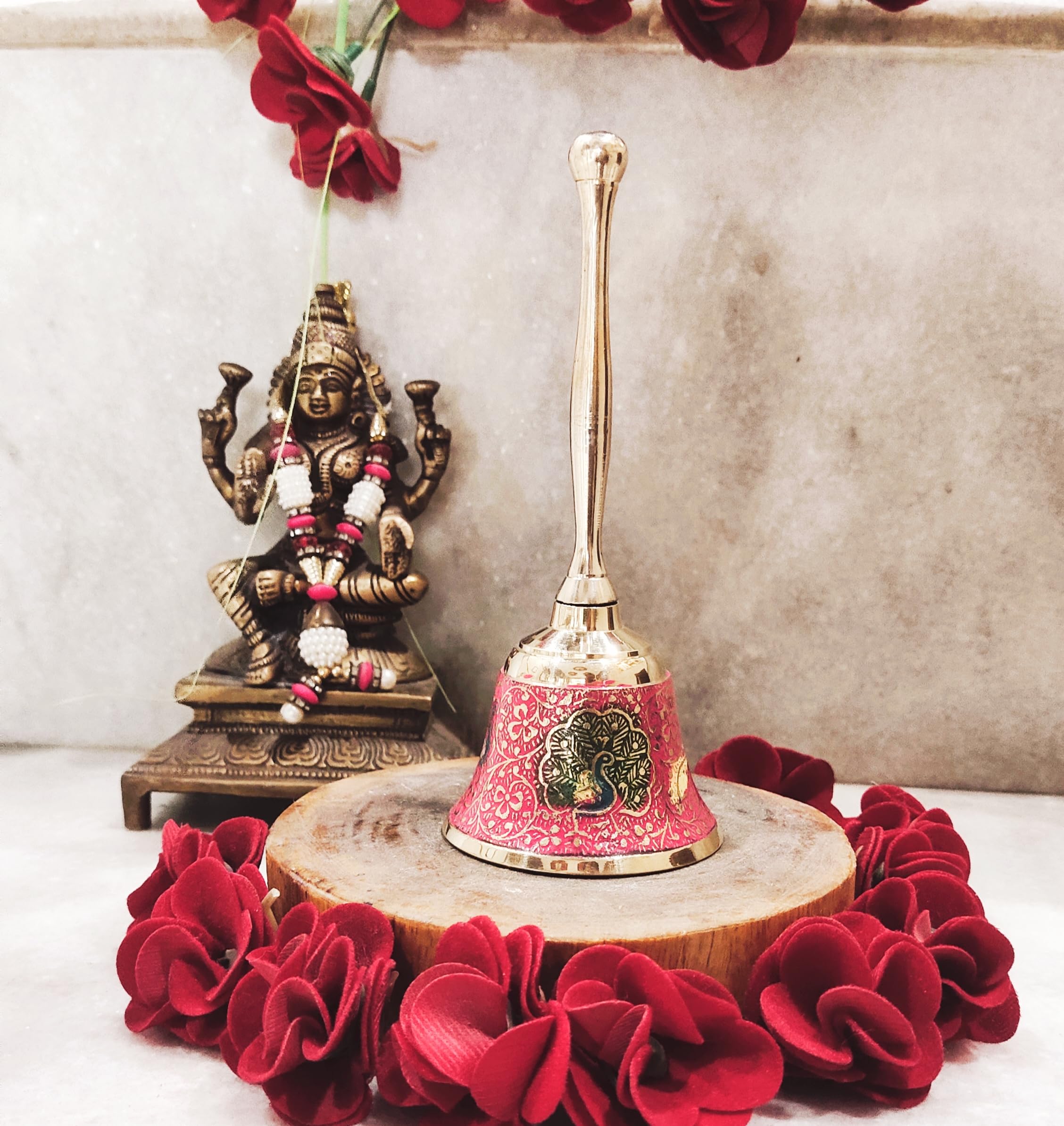 Nyra® Pure Brass/Peetal Ghanti Pooja Prayer Bell For Home And Temple Use - Garuda Ghanti - View #2