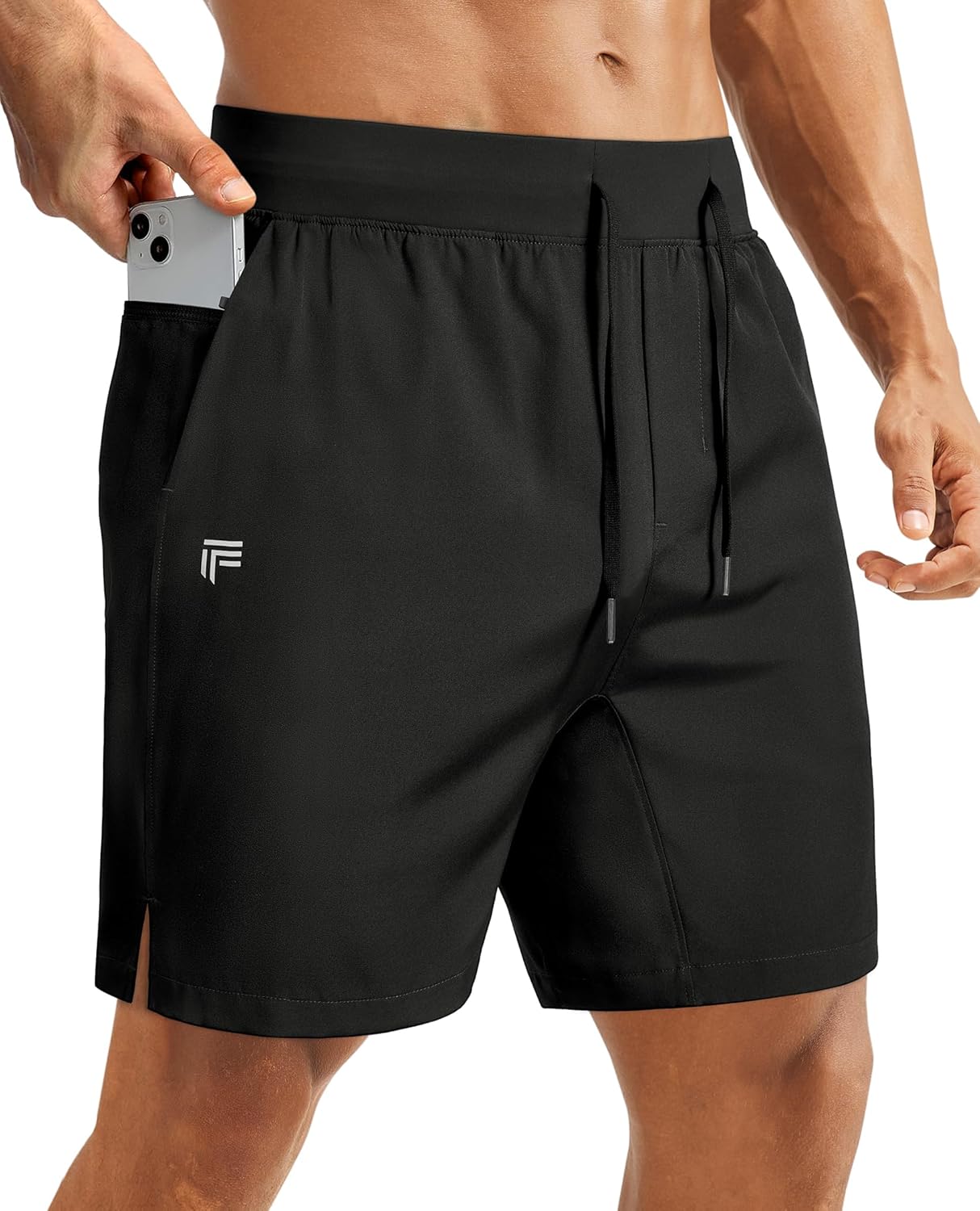 Men's Athletic Running Shorts with Zipper Pocket 7 Inch Quick Dry Gym Workout Basketball Golf