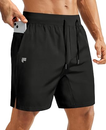 Mens Athletic Running Shorts with Zipper Pocket Quick Dry Gym Workout Basketball Golf