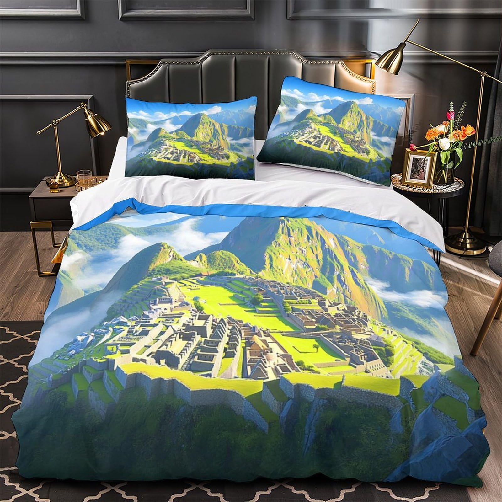 Housse de couette pharaon ultra douce pour literie double confortable