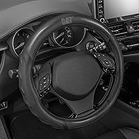 Cat HexSport Carbon Fiber Steering Wheel Cover - Durable Non-Slip Grip for Cars Trucks SUVs, 14.5-15 Inch Universal Fit