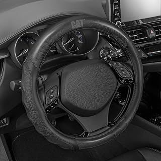 Cat HexSport Carbon Fiber Steering Wheel Cover - Durable Non-Slip Grip for Cars Trucks SUVs, 14.5-15 Inch Universal Fit