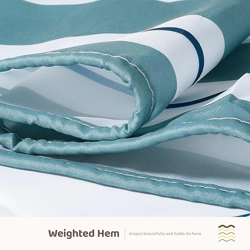 Miniatura 6 de Xxuan Home - Cortina de ducha de tela para baño, cortina de ducha impermeable náutica costera con ganchos, veleros