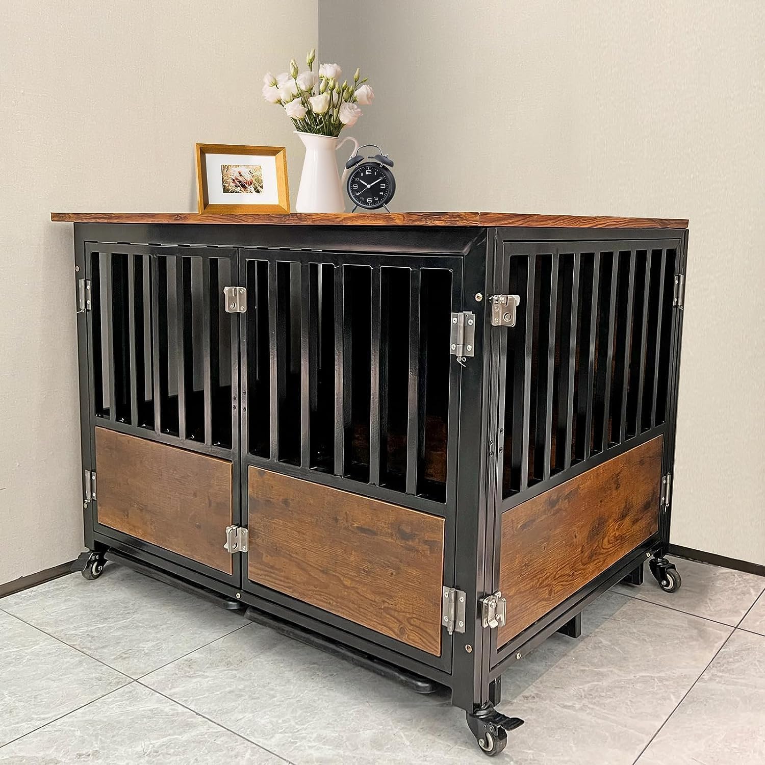 Rovibek 42" Dog Crate Furniture Large Breed, XL Dog Crates