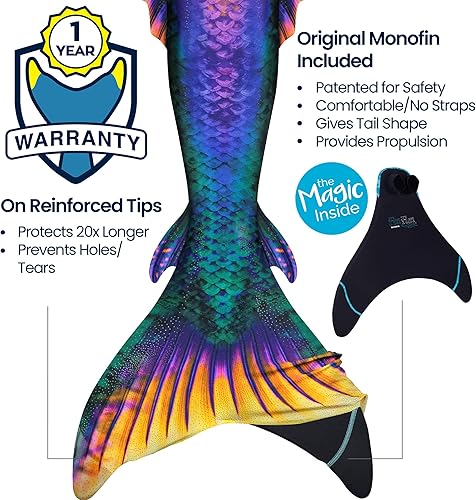 Miniatura 2 de Fin Fun Atlantis Mermaid Tail for Swimming with Reinforced Tips and Monofin - Adult & Teen Sizes