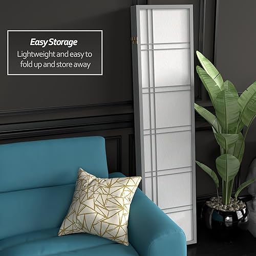 Miniatura 40 de Red Lantern Divisor de habitación con 5 paneles de doble cruz Shoji de 6 pies de alto Marfil,Oro,Gris,https://www.amazon.com/dp/undefined