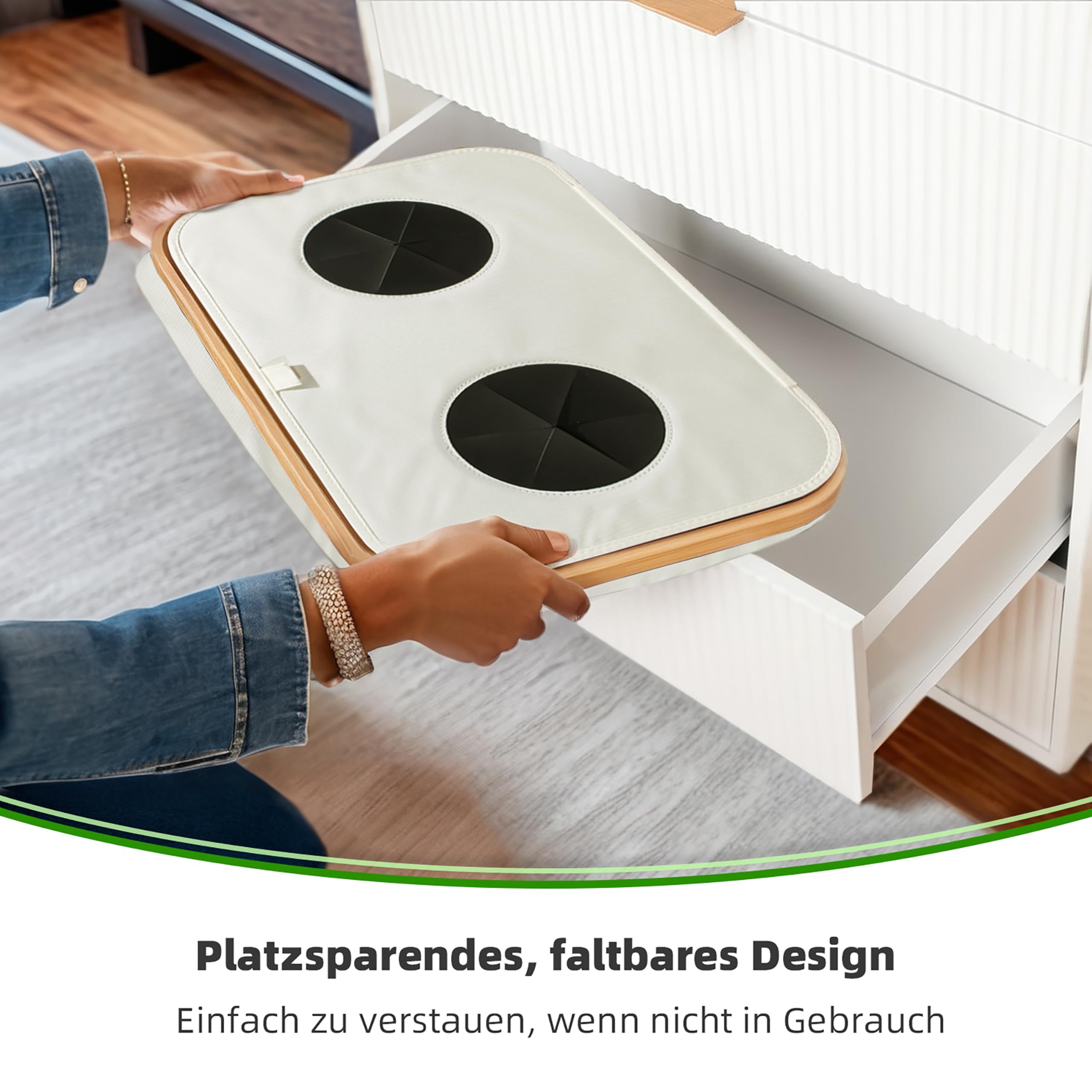 SYLANDO 140L Pfandflaschen Sammelbehälter mit Deckel & XXL Tragetaschen, Flaschensammler für Leergut & Altglas, 2 Fächer Organizer mit Lochdesign, Recycling Behälter für Küche & Abstellraum (Beige)