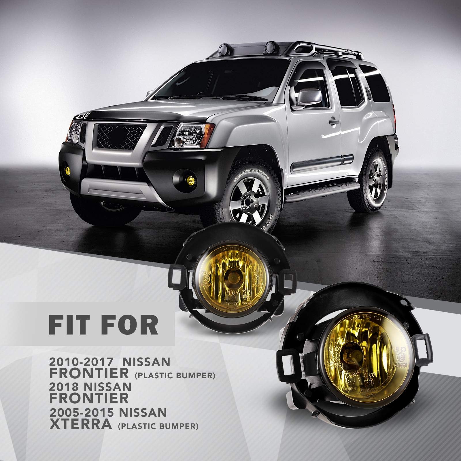 Pair Of Fog Lights For Nissan Xterra (2005-2015) & Frontier (2010-2017) – With Wiring Kit