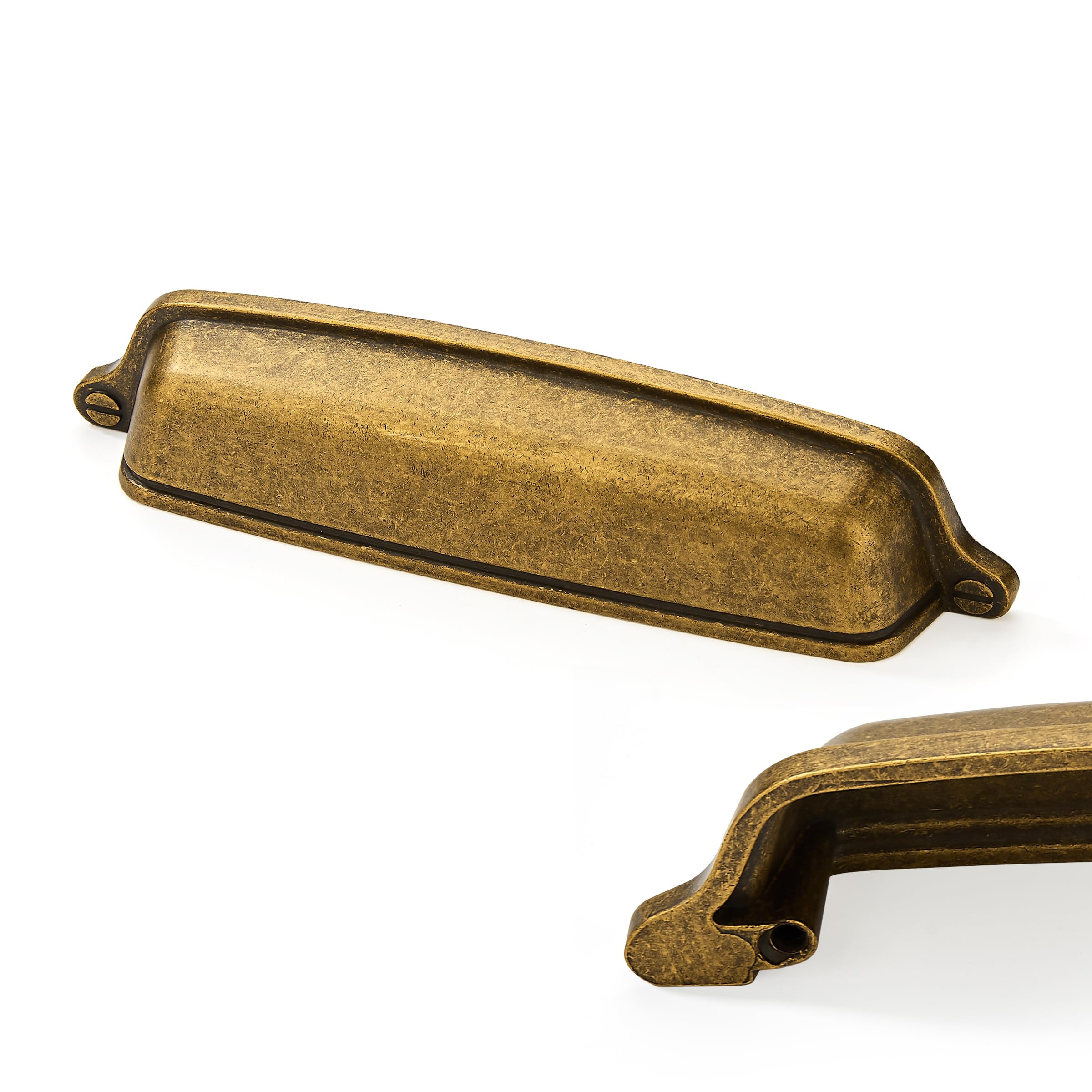 Lot de 2 poignées de tiroir pliables en laiton doré pour portes d'armoires, commodes, buffets Lot de 2 poignées de tiroir pliables en laiton doré pour portes d'armoires, commodes, buffets