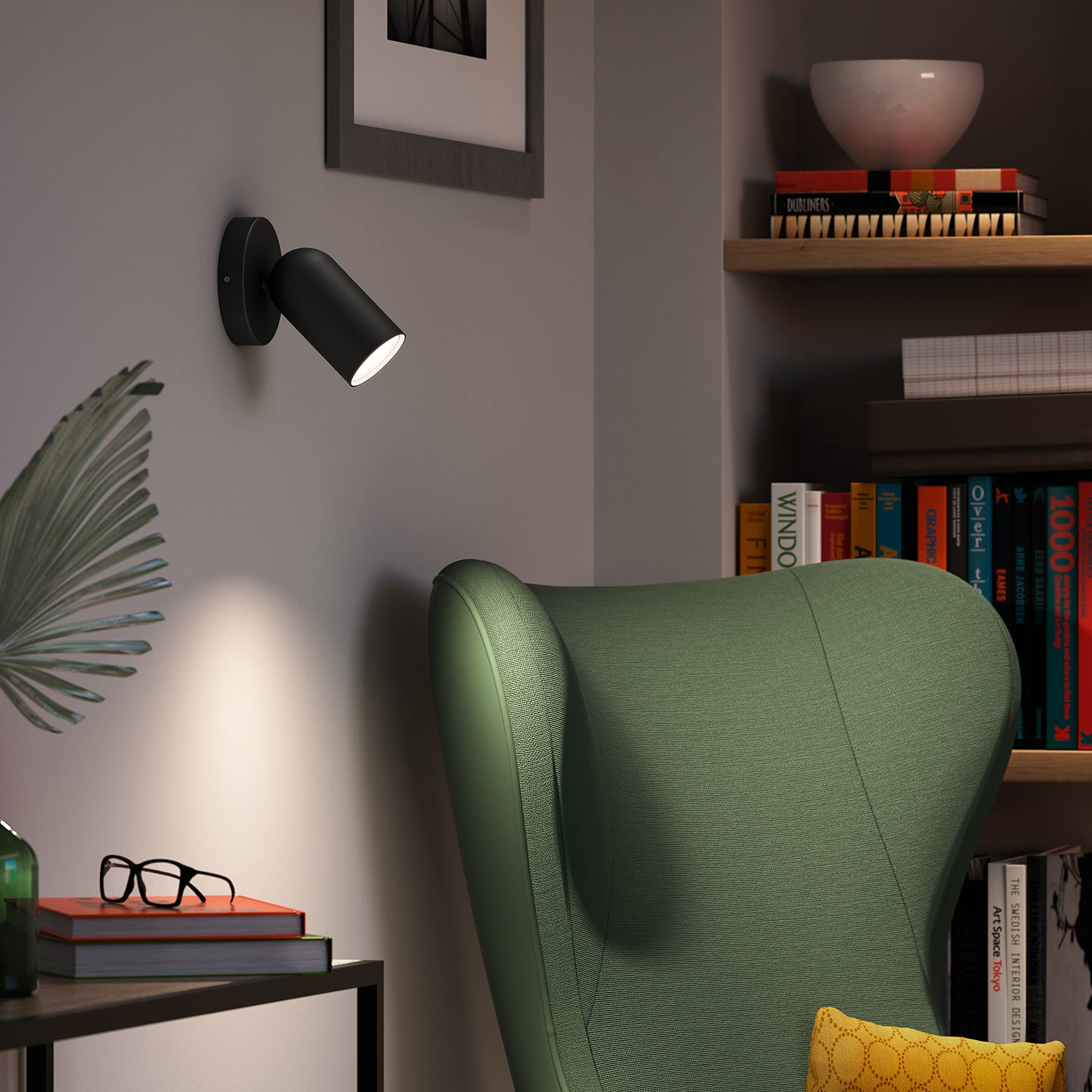 Philips Hue Pongee Aufbaustrahler Schwarz GU10 Weißes und Farbiges Licht Wandleuchte Deckenstrahler 1 Flammig