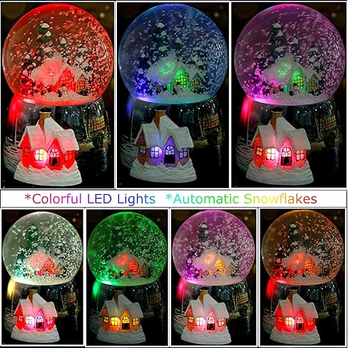 Miniatura 2 de Globos de nieve de Navidad para niños  Bola de nieve de Navidad para niñas, árbol de Navidad iluminado, globo de nieve musical, muñeco de nieve,