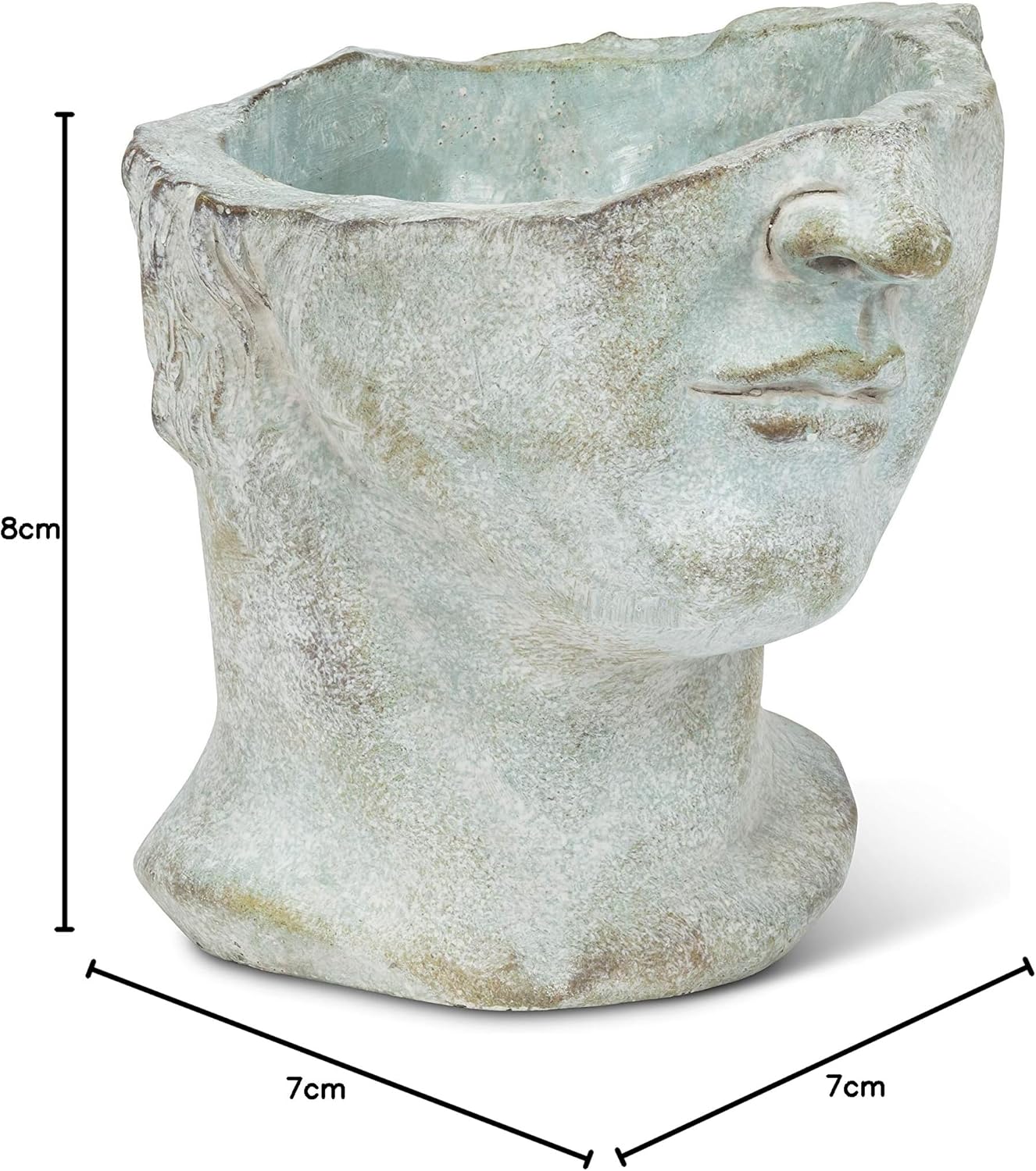 Abbott Collection Athens Half Male Face Planter - Cement, Grey (7" H)