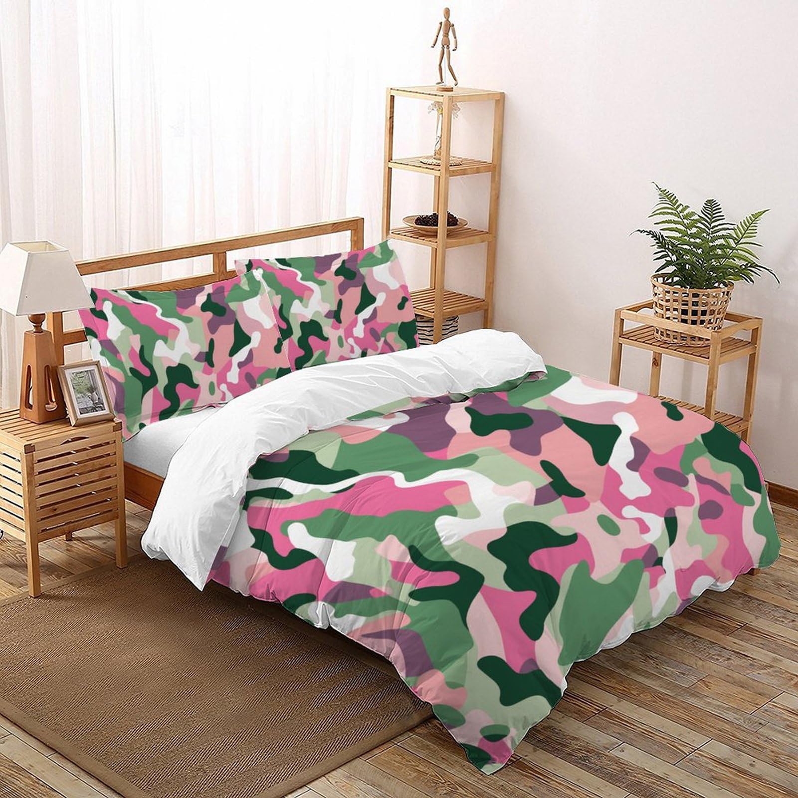 Fini la couette qui glisse grâce à cette housse camouflage zippée en microfibre