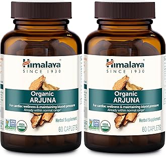 Himalaya Organic Arjuna, Blood Pressure Supplement for Cardiovascular Wellness and Heart Health, 700mg, 60 Count (Pack of 2)