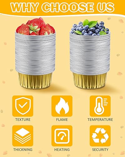 Miniatura 5 de Patelai - 300 tazas de papel de aluminio de 4.2 onzas para hornear, moldes desechables para magdalenas, moldes desechables para magdalenas, para