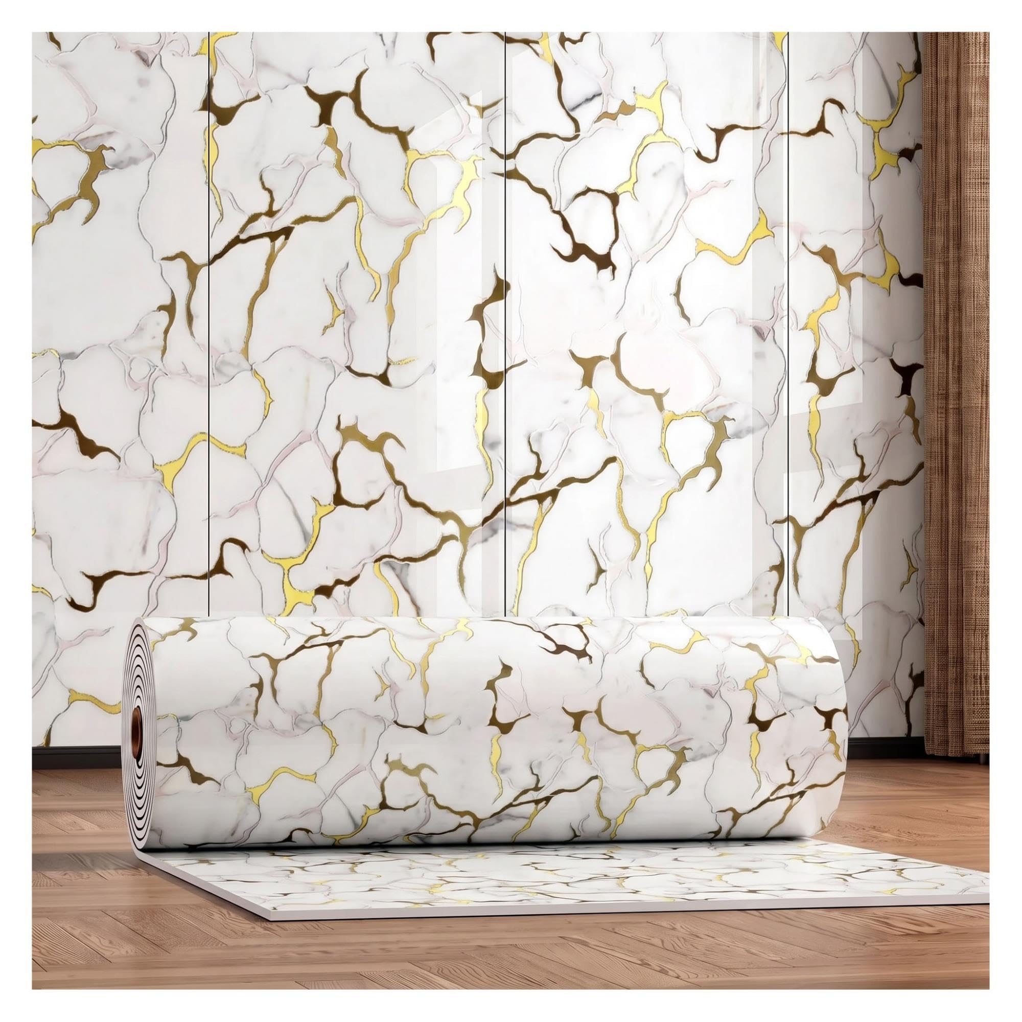 Peel and Stick Marble Line Wall Panels Waterproof Backsplash Tile