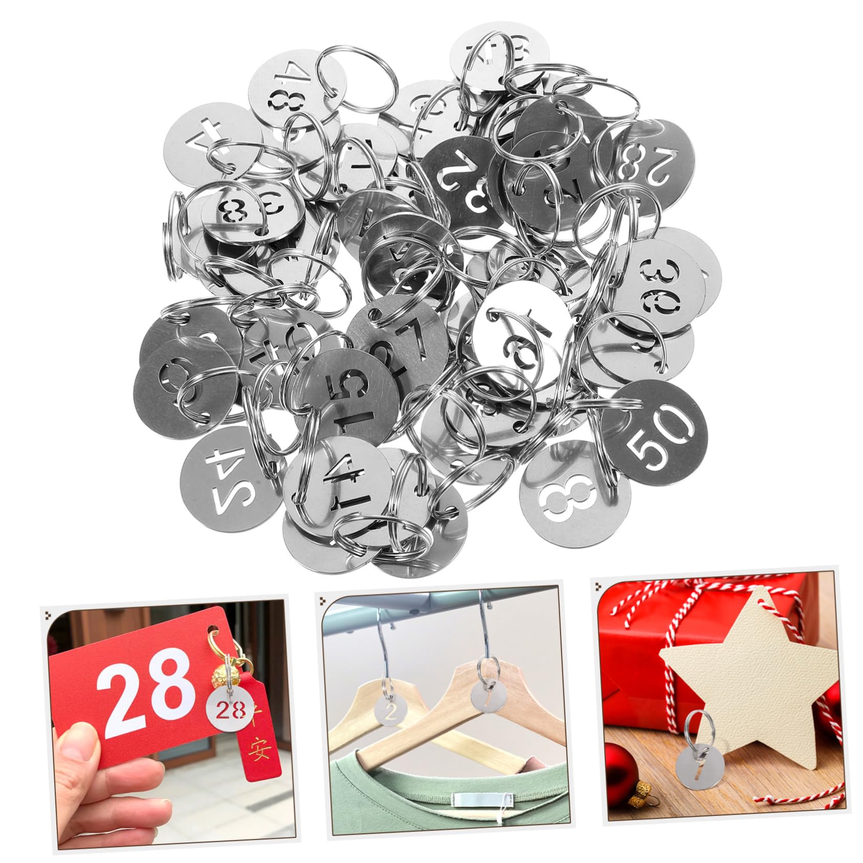 COLLBATH 250pezzi Targhette Numeriche Inossidabile Per Organizzazione Chiavi e Adatte Per Scuole Supermercati e Fitness