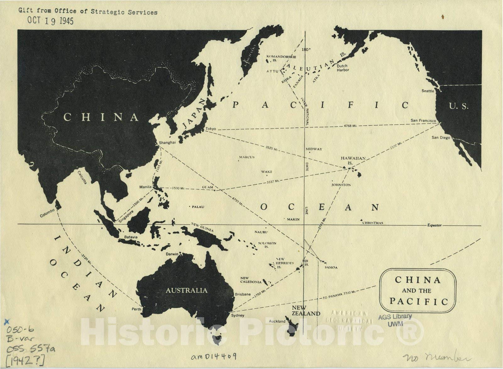 Amazon.com: Historic Pictoric Map : Pacific Ocean 1942, China and
