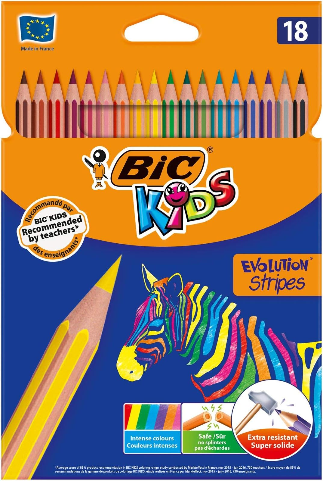 Sponsored Ad – BIC Kids Evolution Stripes Colouring Pencils, Easy to Sharpen, Assorted Colours (Pack Of 18)
