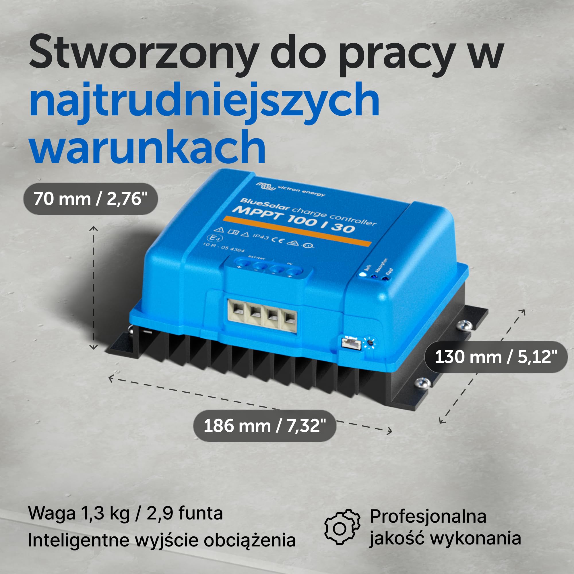 Victron Energy BlueSolar MPPT 100V 30 amp 12/24-Volt Kontroler Ładowania Słonecznego