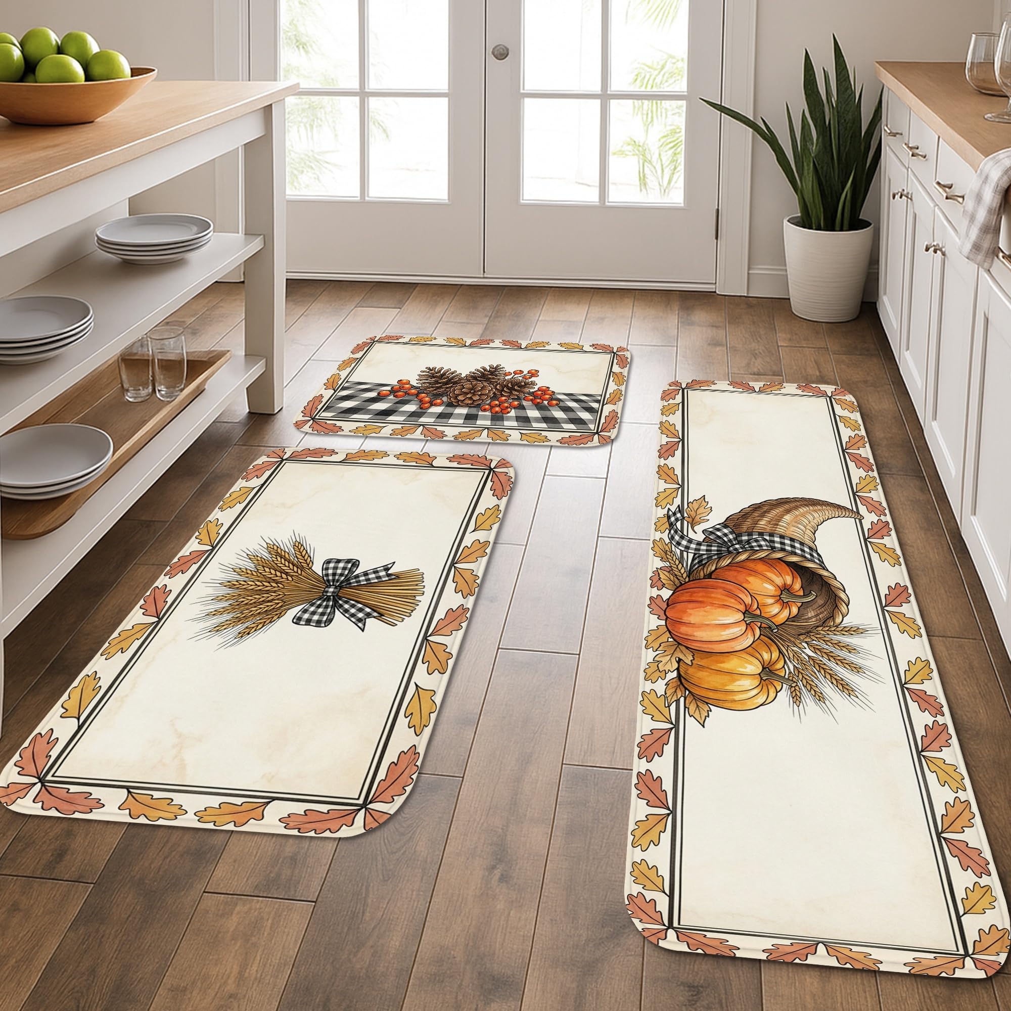 Tapis de cuisine traditionnels lot de 3 tapis de cuisine à motif citrouilles