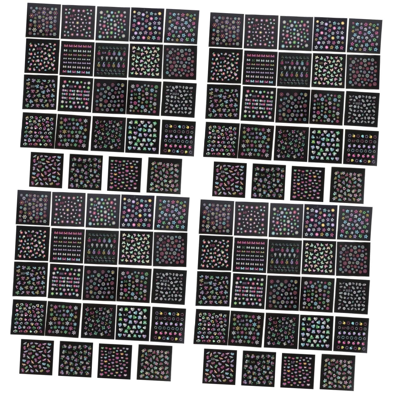 Beavorty Juego de 4 Plantillas para Uñas Calcomanías de Manicura de Moda Accesorios para Uñas Hojas X 4