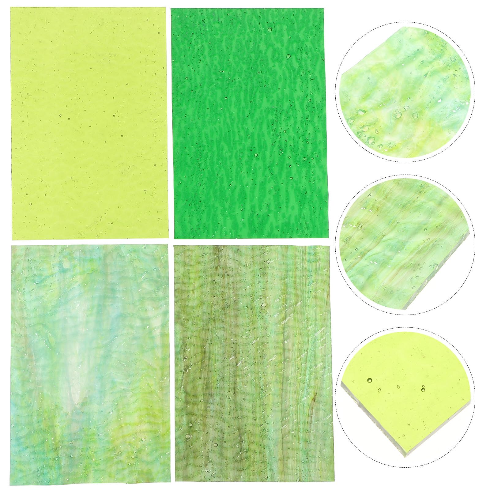 Material para Mosaico de Vidrio Colorido, 4 Piezas, Láminas