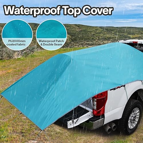 Miniatura 7 de EighteenTek Camión Tienda Campo Camper Camper Shell Pop Up Instalación Automática Impermeable PU2000mm Doble Capa Rainfly Ajustable 5 5.5 6 6.5 8