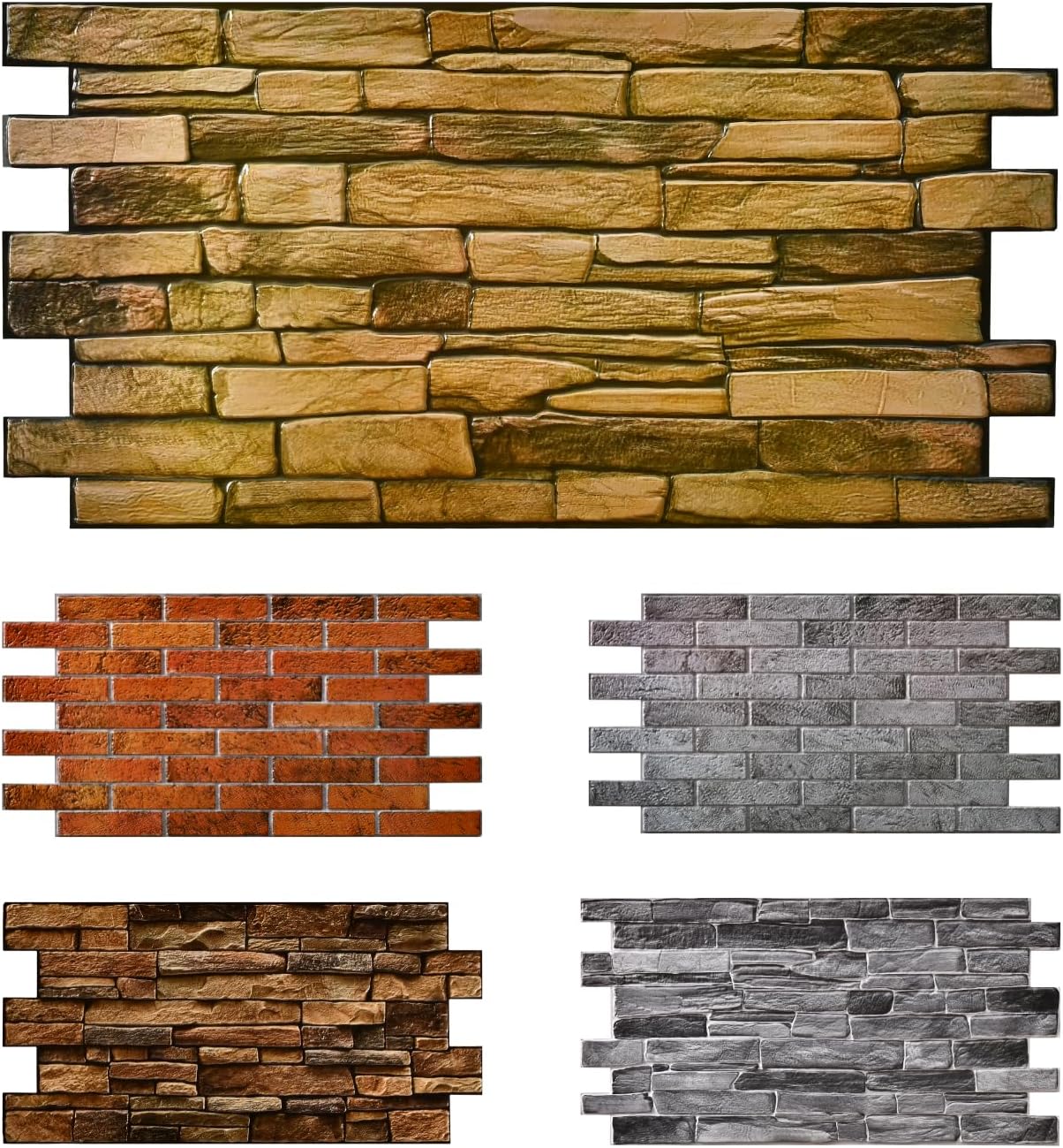 10pcs (53sqft) 3D PVC Wall Panels for Interior Decor: Perfect for Kitchen Backsplash Bathrooms, Living Rooms, Offices (Slate Beige)