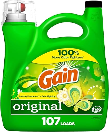 Gain Liquid Laundry Detergent, Original Scent, Freshness + Odour Fighting, 107 loads, 4.5L