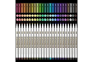 Lelix 24 Colors Gel Pens Black Paper