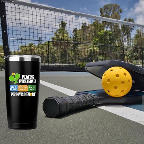 Miniatura 6 de Regalos de pickleball para mujeres y hombres, regalo para amantes del pickleball de 20 onzas, vaso de acero inoxidable aislado al vacío para