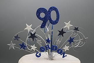 Birthday Cake Topper Stars Hearts on Wires Birthday Glitter or Non Glitter Cake Spray Explosion Cake Decoration personalised 16th 18th 21st 30th 40th 50th 60th 70th 80th 90th any age any colours 028