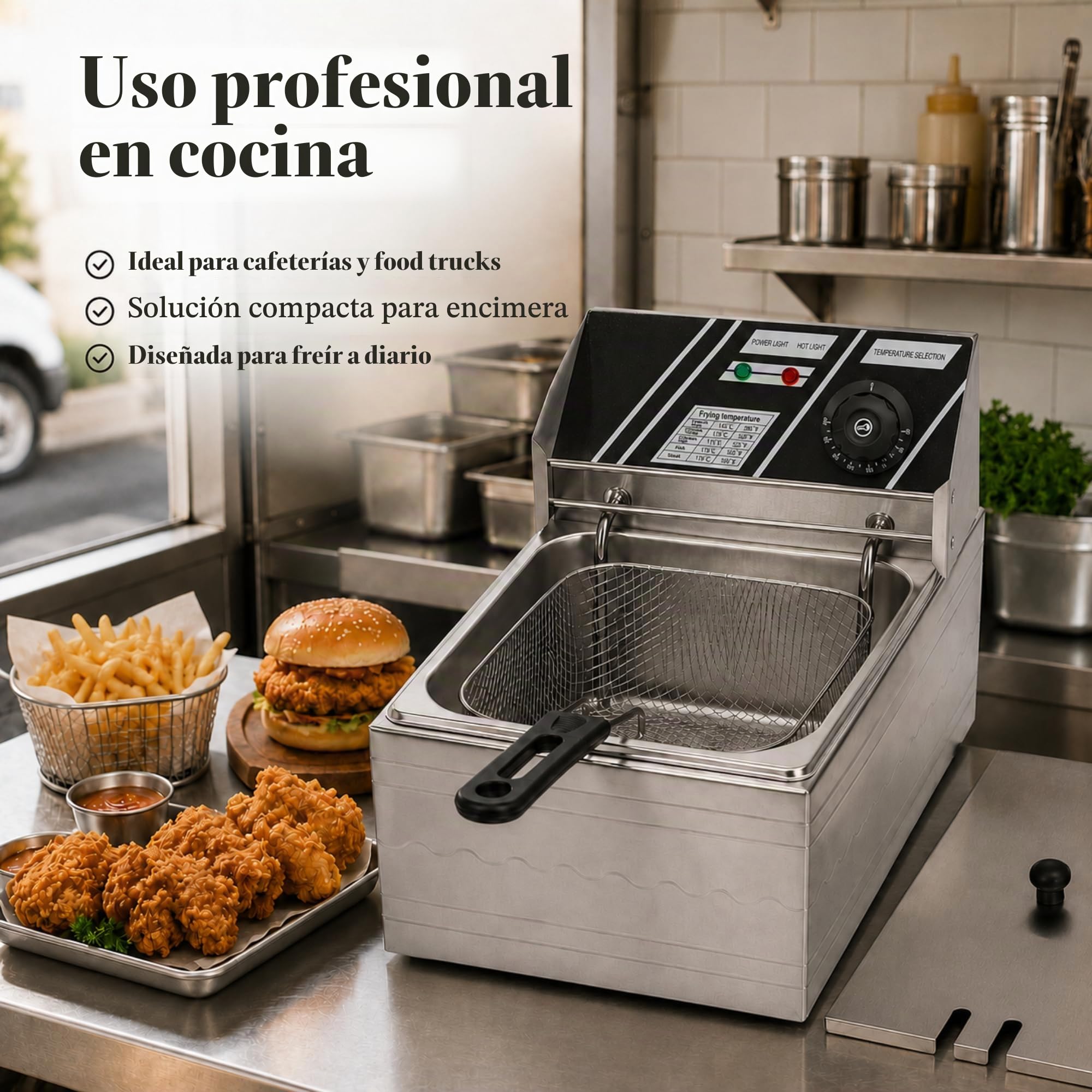 MAGIC SELECT Freidora Eléctrica Profesional 2x6L, Acero Inoxidable