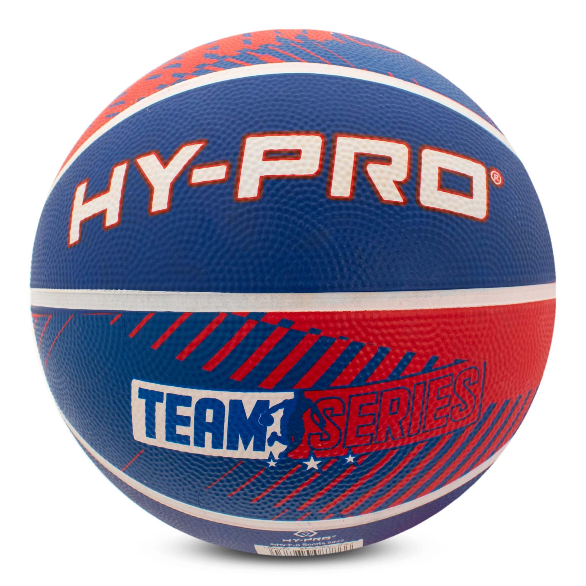 Hy-Pro Basketball - Size 7, Team Series, Red/Blue Basketball Ball with Durable Rubber Compound, High Bounce, Pimpled Grip for Enhanced Control - Recreational for Home and court Play