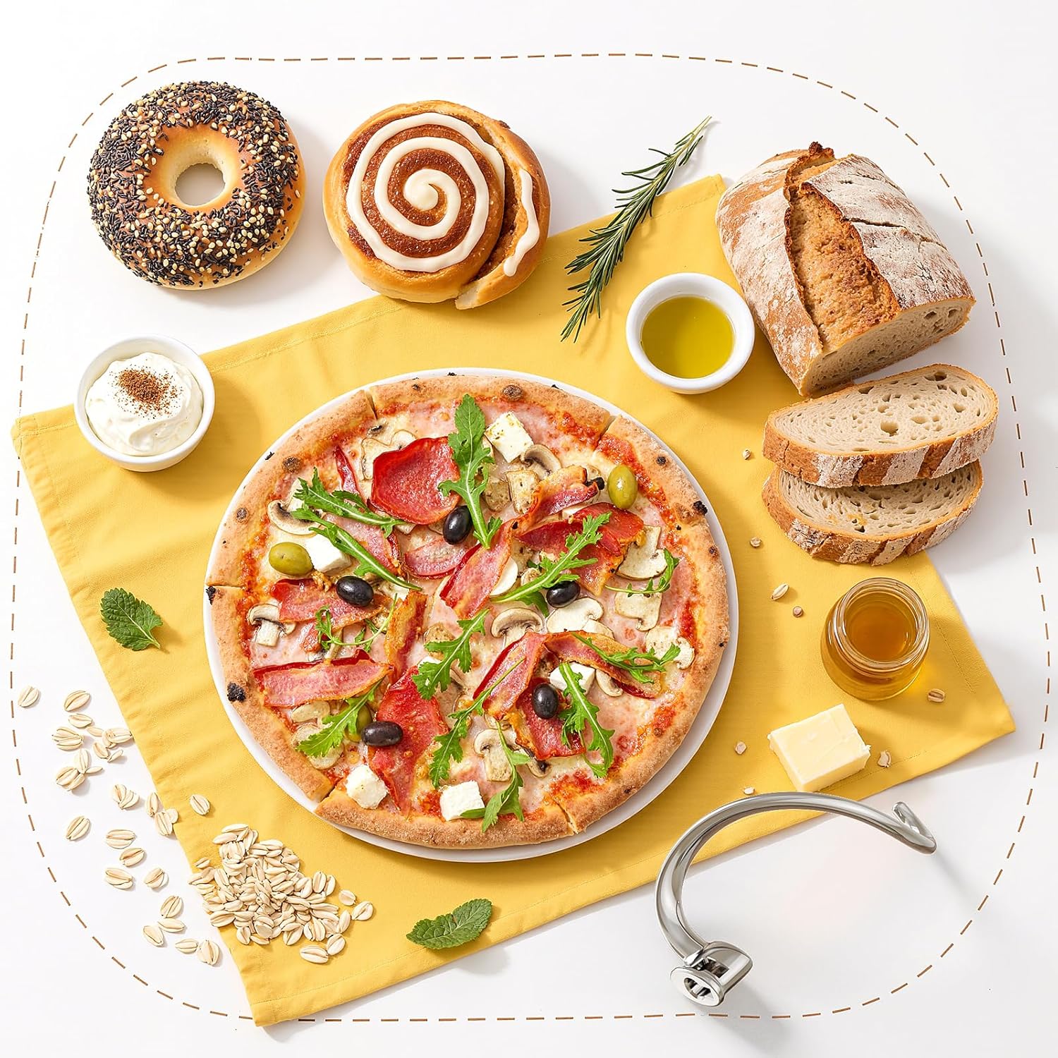 Stainless Steel Spiral Dough Hook for KitchenAid Stand Mixer, Bread Hook Fits KitchenAid 5Plus & 6QT Bowl-Lift Stand Mixers, Dishwasher Safe, Not Fit for KitchenAid TILT-HEAD Mixer